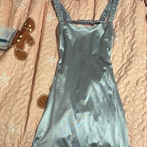 B Darlin Sky Blue Satin Mini Dress